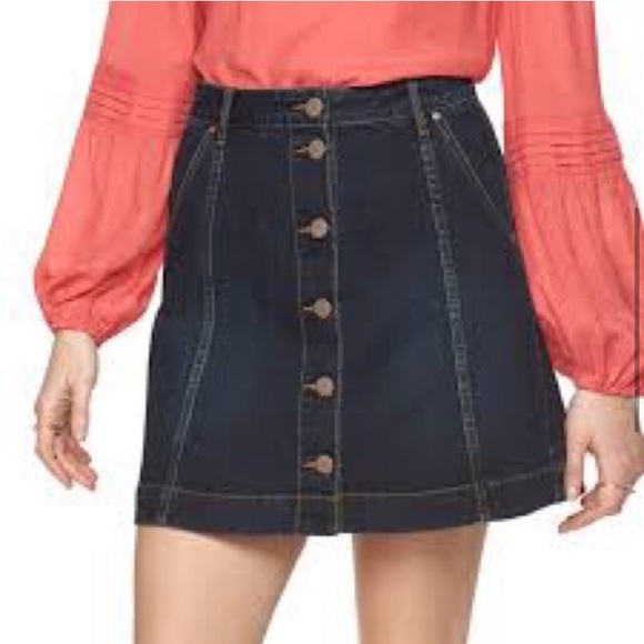 LC Lauren Conrad Denim Pocket Skirt Blue Size 2 XS - Picture 7 of 7
